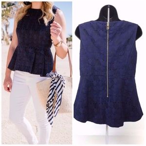 Sail to Sable Peplum Top Jaquard on Jane